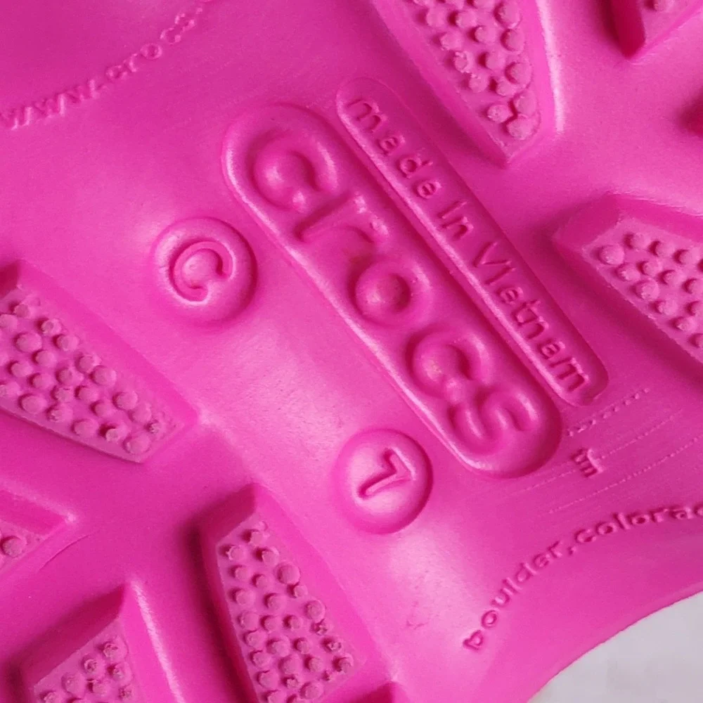Crocs Wellies Handle It Rain‎ Kids Boot Sz 7 Pink Crush Comfort Waterproof